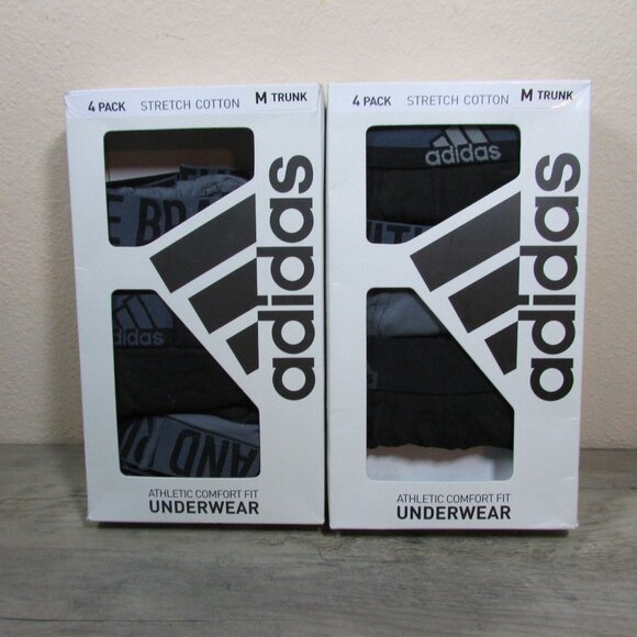 2x Adidas Men's Medium Stretch Cotton Trunk Boxer 3 Pack (6 Total Pair) - Picture 1 of 4